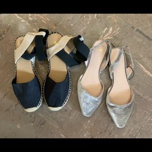 Espadrilles. One barely worn other pair is new.